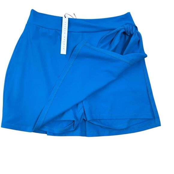 Susana Monaco Gorgeous Aquamarine Blue Side Tie Mini Skort - Picture 3 of 9